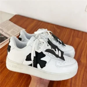 Techshoppy Women Fashion Round Toe Cross Platform Sneakers