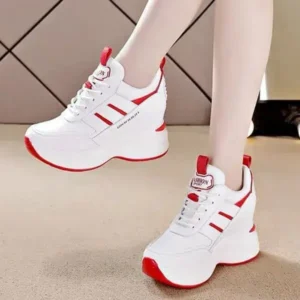 Techshoppy Women Fashion Platform Lace-Up Sneakers