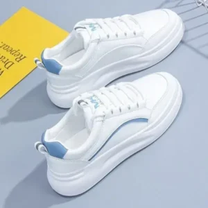 Techshoppy Women Fashion Round Toe Lace-Up Sneakers