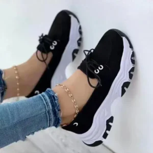 Techshoppy Women Fashion Lace Up Platform Casual Sneakers