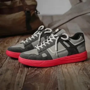 Techshoppy Men'S Retro Pu Stitching Sneakers