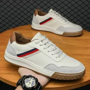 Techshoppy Men'S Casual Breathable Color Block Pu Sneakers