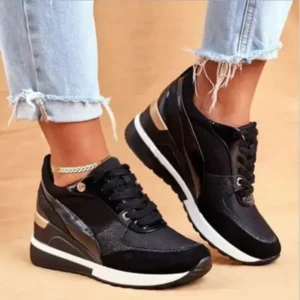 Techshoppy Women Bigger Sizes Stitching Design Sneakers