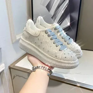 Techshoppy Casual Rhinestone Platform Sneakers