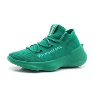 Techshoppy Couple Fashion Lace Up Design Knitted Mesh Breathable Sneakers