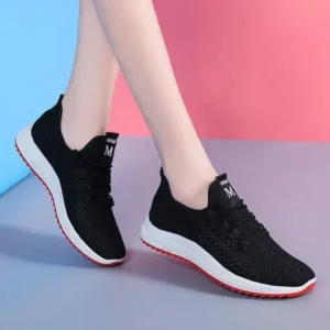 Techshoppy Women Sports Casual Lace Up Design Mesh Breathable Running Sneakers