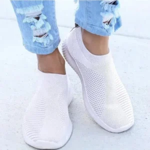 Techshoppy Women Casual Sports Mesh Breathable Design Solid Color Wedge Sneakers