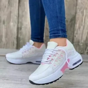 Techshoppy Women Fashion Casual Lace Up Design Air Cushion Platform Sneakers