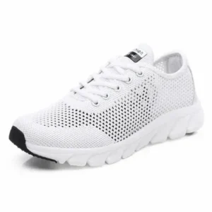 Techshoppy Women Fashion Sports Lace Up Hollow Design Mesh Breathable Sneakers