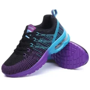 Techshoppy Women Fashion Casual Lace Up Design Mesh Breathable Air Cushion Shock Absorbing Sneakers