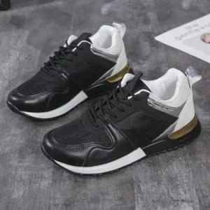 Techshoppy Women Casual Sports Lace-Up Design Mesh Breathable Platform Sneakers