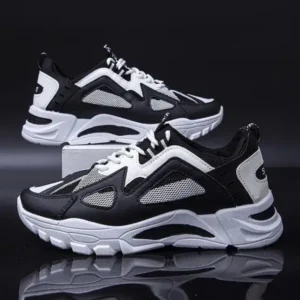 Techshoppy Men Fashion Breathable Color Block Sneakers