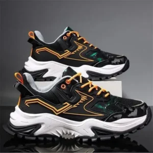 Techshoppy Men Casual Breathable Color Block Sneakers