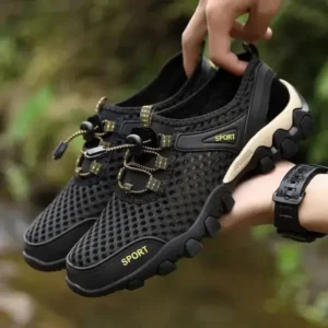 Techshoppy Men Fashion Mesh Wear-Resistant Hiking Sneakers