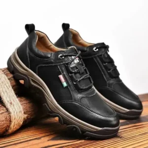 Techshoppy Men Fashion Breathable Pu Boarded Sneakers