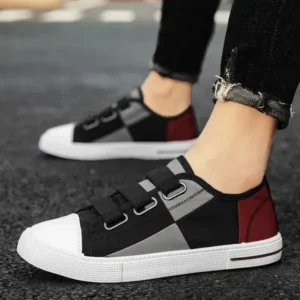 Techshoppy Men Fashion Color Matching Low Top Flat Canvas Shoes