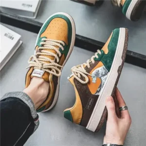 Techshoppy Men Fashion Breathable Color Matching Casual Sneakers