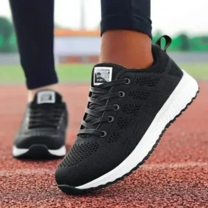 Techshoppy Women Casual Lace-Up Design Mesh Breathable Sneakers