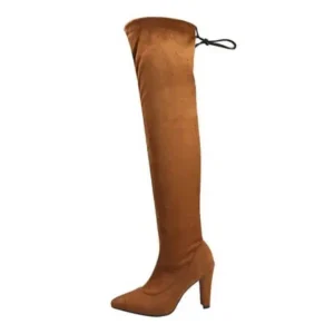 Techshoppy Women Fashion Plus Size Solid Color Over The Knee Boots