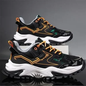 Techshoppy Men Spring Autumn Fashion Casual Colorblock Mesh Cloth Breathable Rubber Platform Shoes Sneakers