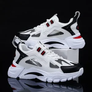 Techshoppy Men Spring Autumn Fashion Casual Colorblock Mesh Cloth Breathable Lightweight Rubber Platform Shoes Sneakers