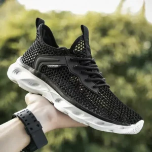 Techshoppy Men Fashion Breathable Mesh Hollow Lightweight Sports Shoes