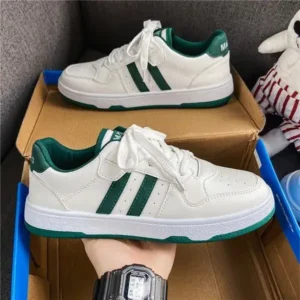 Techshoppy Men'S Fashion Breathable Pu Low Top Sneakers