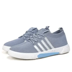 Techshoppy Men'S Fashion Stripe Lightweight Breathable Low Top Sneakers