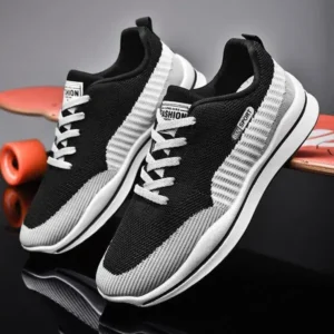 Techshoppy Men'S Casual Color-Block Mesh Breathable Soft-Soled Sneakers