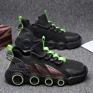 Techshoppy Men Spring Autumn Fashion Casual Mesh Cloth Breathable Gradient Rubber Platform Shoes High Top Sneakers