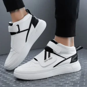 Techshoppy Men'S Fashion Thick-Soled Breathable Pu Stitching Sneakers