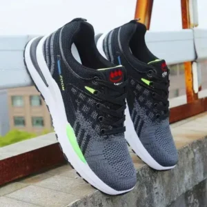 Techshoppy Men Casual Breathable Color Block Low Top Sneakers