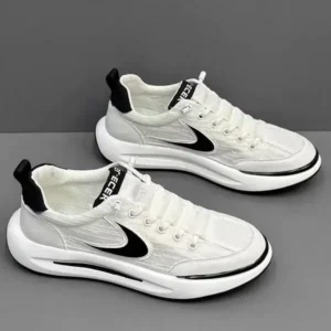 Techshoppy Men Fashion Color Block Breathable Mesh Low Top Sneakers