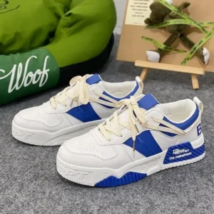 Techshoppy Men'S Fashion Color Block Pu Platform Sneakers