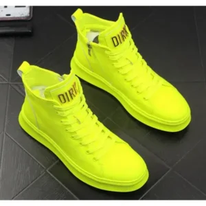 Techshoppy Men'S Fashion Bright Color High-Top Sneakers