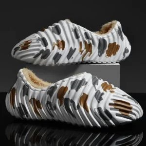 Techshoppy Men'S Fashion Camouflage Coconut Shape Fleece Warm Plush Shoes