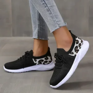 Techshoppy Women Casual Mesh Breathable Leopard Sneakers