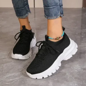 Techshoppy Women Fashionable Thick-Soles Breathable Sneakers