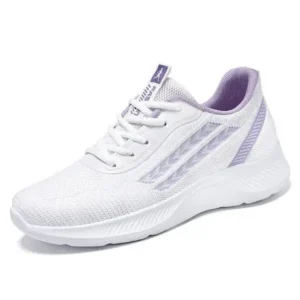 Techshoppy Women Fashion Plus Size Mesh Breathable Lace-Up Sneakers