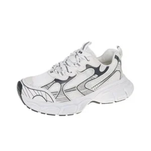 Techshoppy Women Fashion Distinctive Color Changing Lace-Up Comfortable Breathable Thick-Soled Sneakers