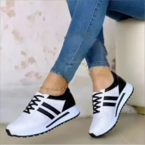 Techshoppy Women Fashion Plus Size Comfortable Mesh Breathable Thick-Soled Sneakers