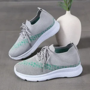 Techshoppy Women Fashion Casual Plus Size Mesh Breathable Lace-Up Sneakers