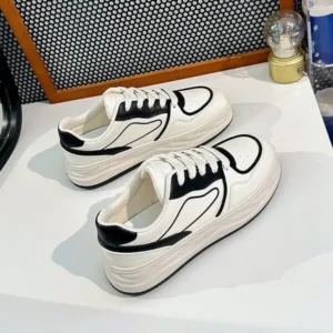 Techshoppy Women Fashion Platform Lace-Up Sneakers