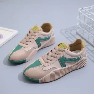 Techshoppy Women Fashion Color Block Breathable Sneakers