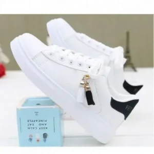 Techshoppy Women Fashion Flat Solid Color Lace-Up Sneakers