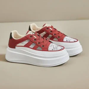 Techshoppy Women Fashion Hollow Breathable Mesh Platform Sneakers