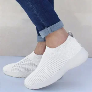 Techshoppy Women Fashion Fly Woven Breathable Sneakers