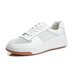 Techshoppy Women Casual Mesh Breathable Muffin Thick-Soled White Shoes