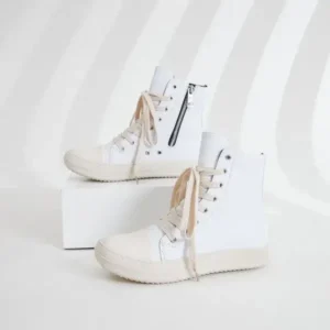 Techshoppy Women Fashionable Hip Hop White High Top Sneakers