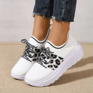 Techshoppy Women Fashion Round Toe Platform Round Toe Flat Front Lace Up Sneakers